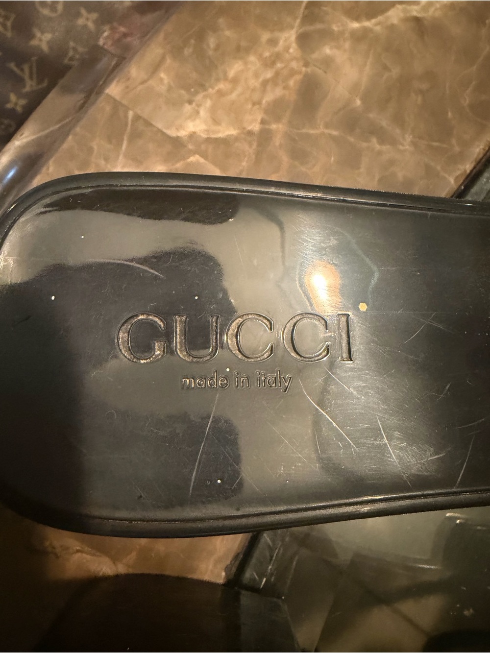 Gucci Black Logo Mule Sandals - Picture 5 of 9
